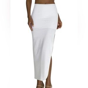 Dominique Full Length Control Slip David’s Bridal 7218 Size Large White Slit New